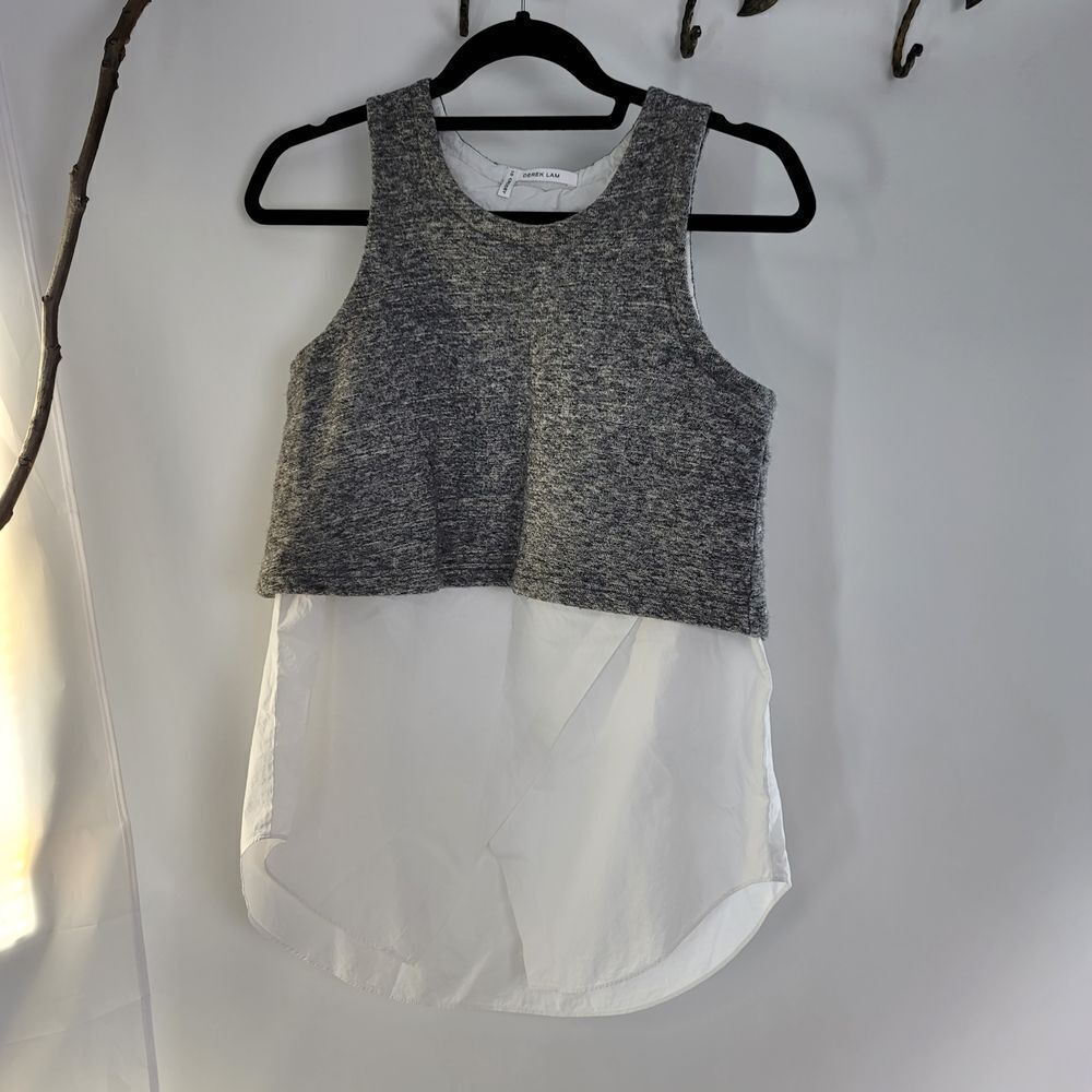Derek Lam 10 Crosby Knit Sleeveless Over Buttoned Shirt One Piece